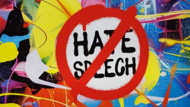 Visualisierung; No Hate Speech © picture alliance / foto2press | Steffen Proessdorf