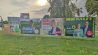 Wahlplakate zur Landtagswahl: L-R: Wahlplakat Freie Wähler, SPD, Linke mit Sebastian Walter, Grüne mit Antje Töpfer und Benjamin Raschke © picture alliance / dts-Agentur