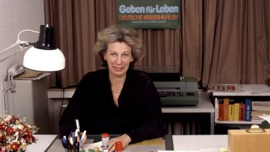 Mildred Scheel, Vorsitzende der Deutschen Krebshilfe (1983) © Jörg Schmitt/picture alliance/ dpa