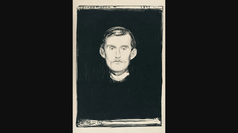 Edvard Munch: Selbstbildnis (mit skelettiertem Arm), 1895 © Staatliche Museen zu Berlin, Kupferstichkabinett / Jörg P. Anders