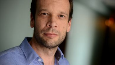 Lyriker Björn Kuhligk im kulturradio-Studio; Foto: © Carsten Kampf