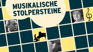 Musikalische Stolpersteine © Akademie der Künste, Hans-Heller-Archiv| © Simon Pauly | © National Library of Israel, Schwadron Collection | Grafik: Christine Schöniger