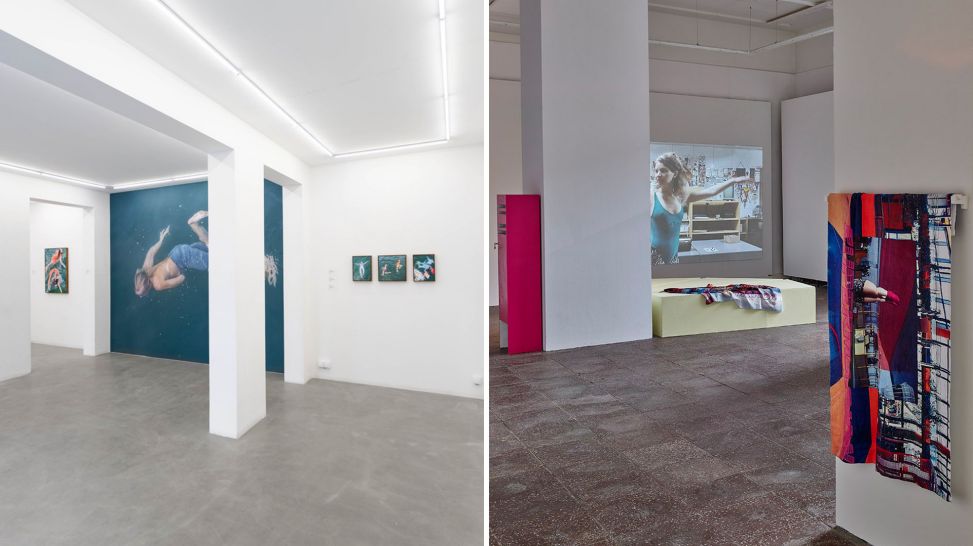 BBA Gallery - Markus Rock: The Flood (© BBA Gallery) und Galerie im Turm - Kristin Wenzel, Helena Doppelbauer: SWIM (© Eric Tschernow); Montage: radio3