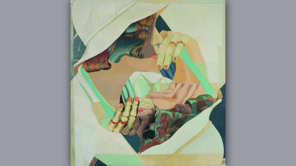 Barbara Keidel: Frauenporträt mit Hut (1975) © Nachlass Barbara Keidel