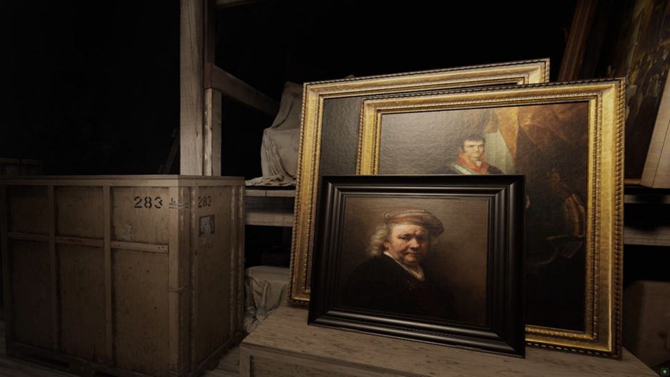 Still der VR-Installation des Selbstporträts von Rembrandt aus der Ausstellung "Kunst als Beute. 10 Geschichten" © Jongsma + O'Neill