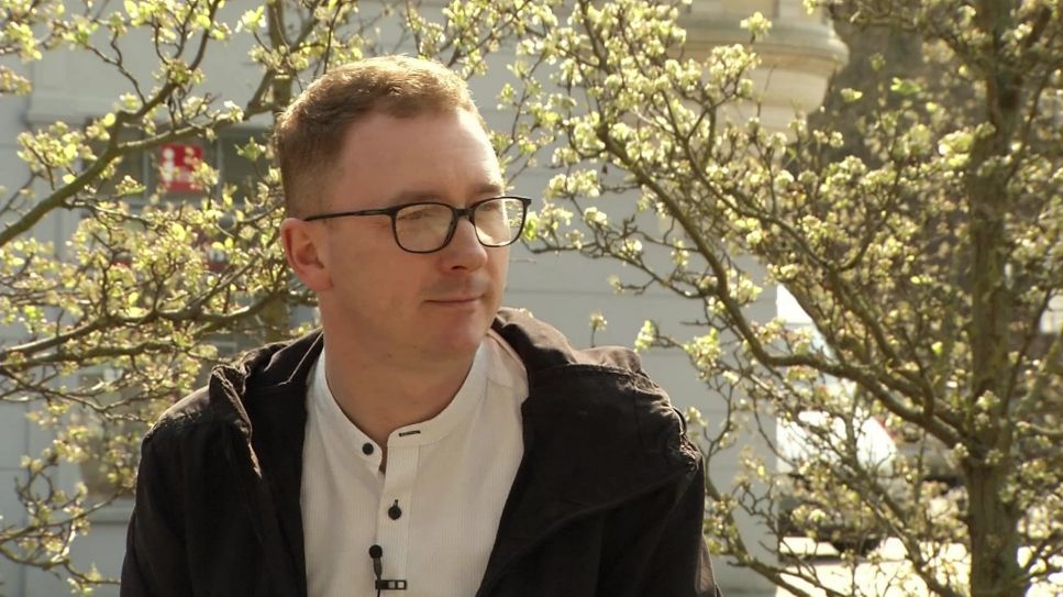 Tomasz Pilarski von der deutsch-polnischen Touristeninformation in Frankfurt (Oder)